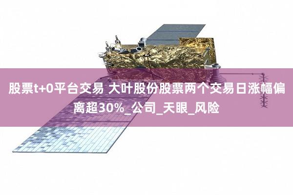 股票t+0平台交易 大叶股份股票两个交易日涨幅偏离超30%_公司_天眼_风险