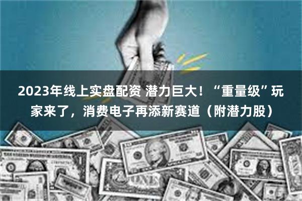 2023年线上实盘配资 潜力巨大!“重量级”玩家来了,消费电子再添新赛道(附潜力股)