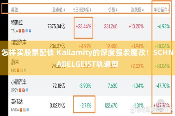 怎样买股票配债 Kallamity的深度强袭魔改！SCHNABELGEIST轨道型