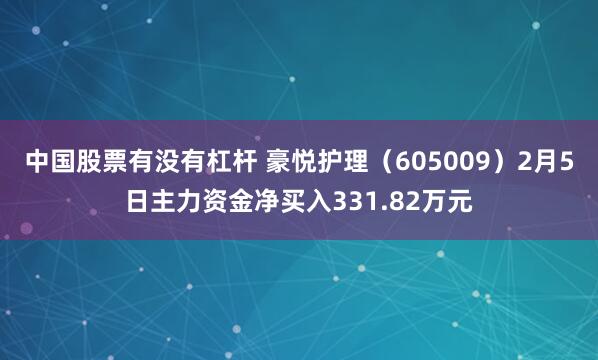 中国股票有没有杠杆 豪悦护理（605009）2月5日主力资金净买入331.82万元