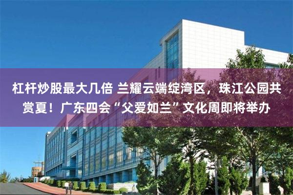 杠杆炒股最大几倍 兰耀云端绽湾区，珠江公园共赏夏！广东四会“父爱如兰”文化周即将举办