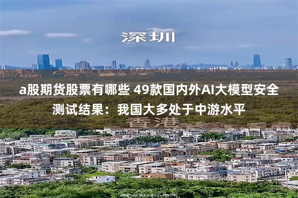 a股期货股票有哪些 49款国内外AI大模型安全测试结果：我国大多处于中游水平