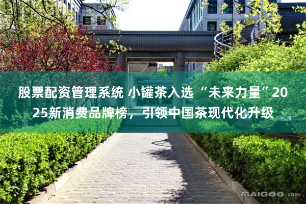股票配资管理系统 小罐茶入选 “未来力量”2025新消费品牌榜，引领中国茶现代化升级