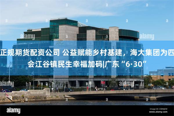 正规期货配资公司 公益赋能乡村基建，海大集团为四会江谷镇民生幸福加码|广东“6·30”