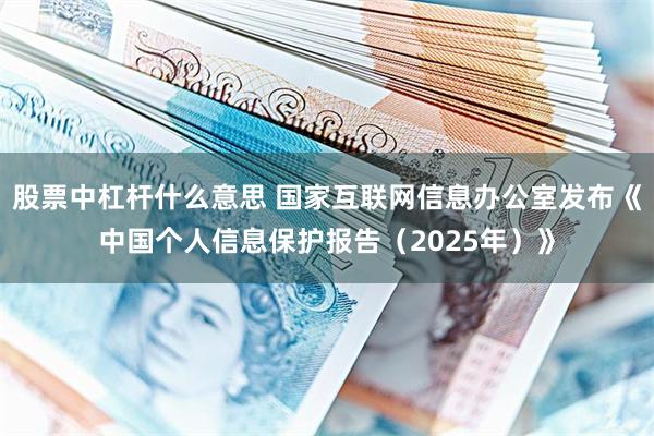股票中杠杆什么意思 国家互联网信息办公室发布《中国个人信息保护报告（2025年）》