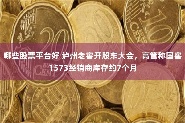 哪些股票平台好 泸州老窖开股东大会，高管称国窖1573经销商库存约7个月