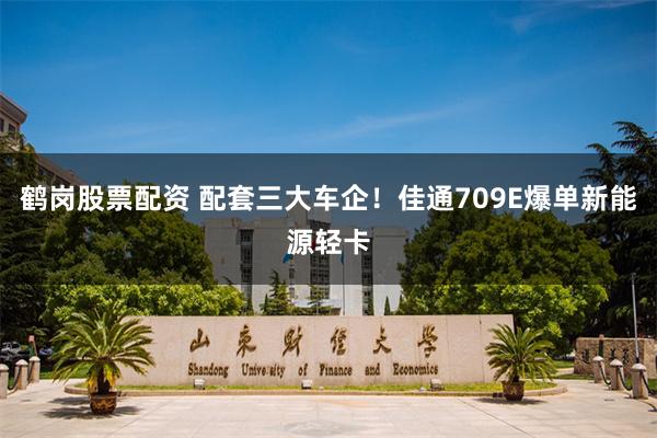 鹤岗股票配资 配套三大车企！佳通709E爆单新能源轻卡