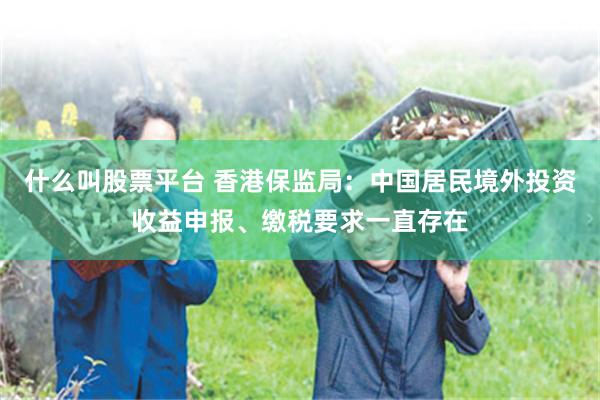 什么叫股票平台 香港保监局：中国居民境外投资收益申报、缴税要求一直存在