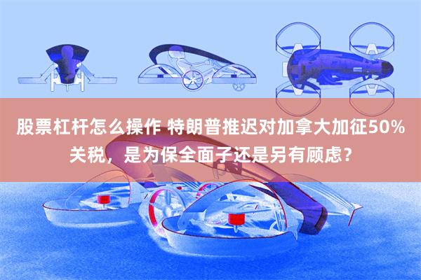 股票杠杆怎么操作 特朗普推迟对加拿大加征50%关税，是为保全面子还是另有顾虑？