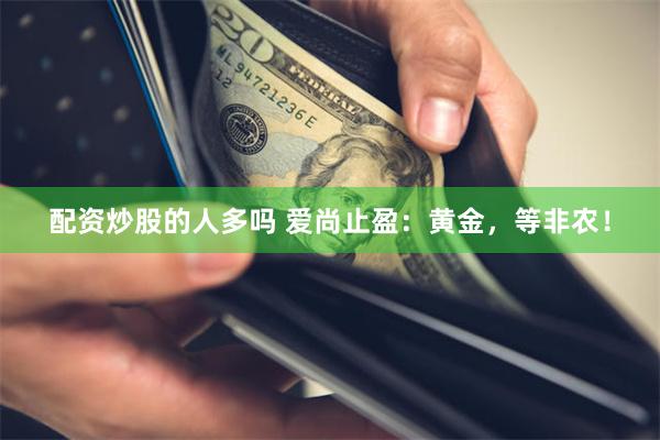 配资炒股的人多吗 爱尚止盈：黄金，等非农！