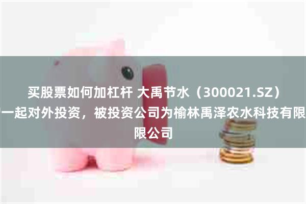 买股票如何加杠杆 大禹节水（300021.SZ）新增一起对外投资，被投资公司为榆林禹泽农水科技有限公司