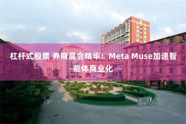 杠杆式股票 券商晨会精华：Meta Muse加速智能体商业化