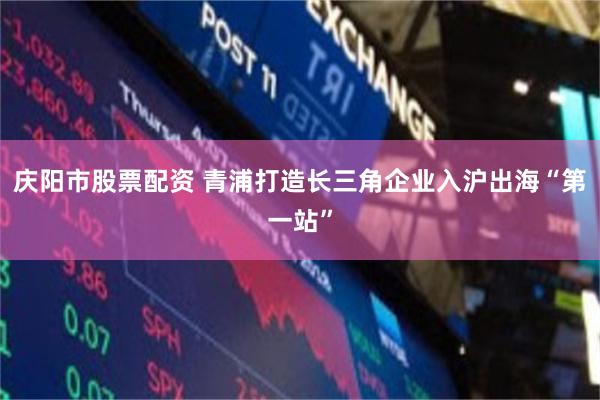 庆阳市股票配资 青浦打造长三角企业入沪出海“第一站”